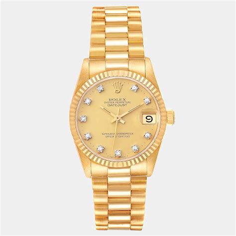 rolex referenza 68278 con corredo|Rolex Datejust 31 68278 18K Yellow Gold President Champagne .